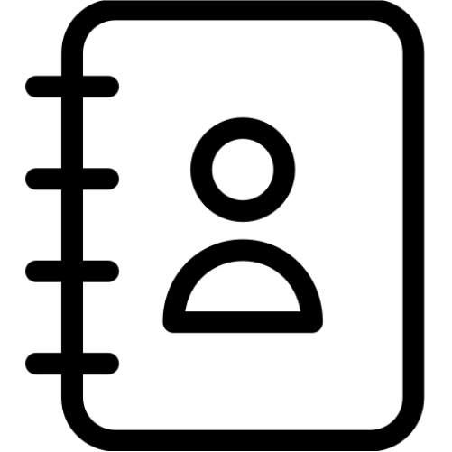 icono de una agenda con un usuario de portada